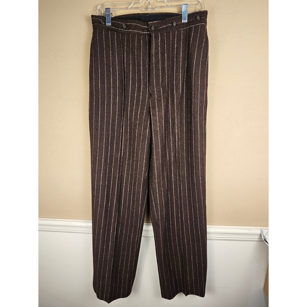 Vintage Wah Maker Frontier Pinstripe Reinactment Pants Wool Blend USA 30